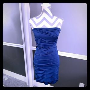 Navy Blue Strapless Dress